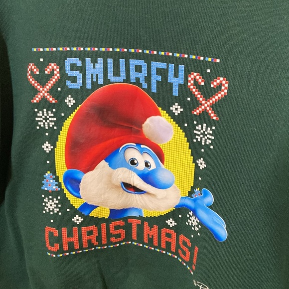 The Smurfs Green Christmas Sweater - Picture 2 of 3